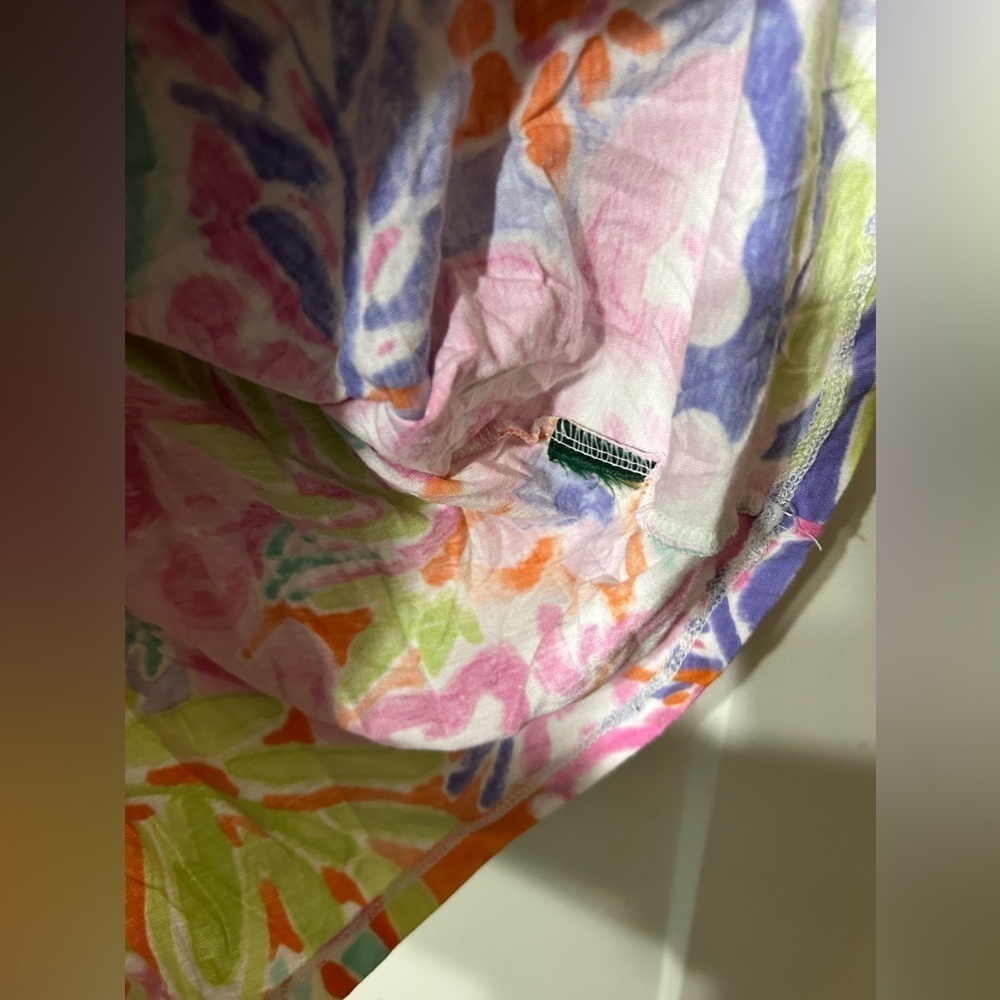 Lauren Ralph Lauren Floral Ruffle V Neck tank top Bright pastels - Picture 3 of 5